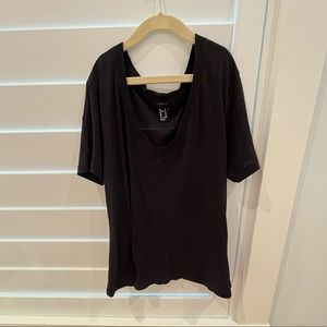 V Neck Black Tee